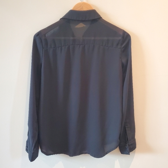 Twik (Simons) Sheer Black Button Up Shirt (Medium) - Picture 2 of 5